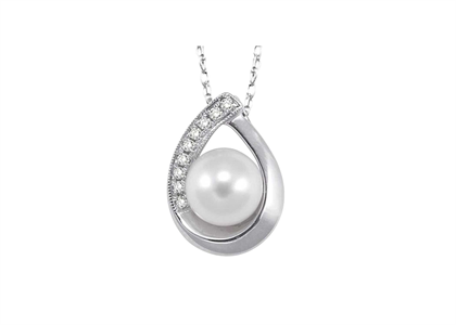 White Gold Plated | CZ Studded Pendants